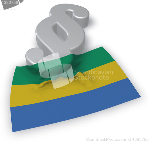 Image of flag of gabon and paragraph symbol