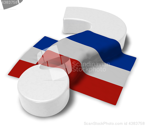 Image of question mark and flag of schleswig-holstein 