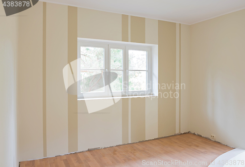 Image of Window on striped wall