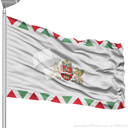 Image of Budapest City Flag on Flagpole