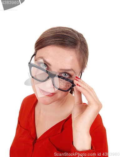 Image of Troubled  young woman with glasses