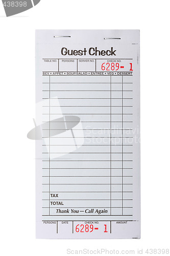 Image of restaurant invoice
