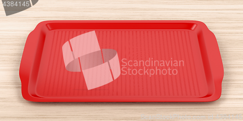 Image of Cafeteria tray on wood table