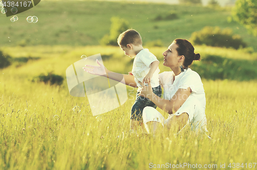 Image of woman child bubble