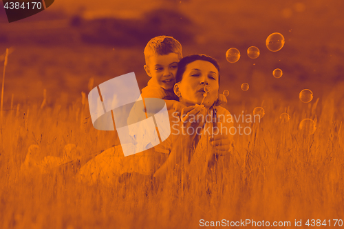 Image of woman child bubble