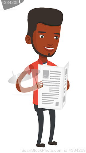 Image of Man reading newspaper vector illustration.