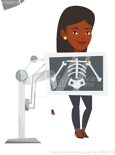 Image of Patient during x ray procedure vector illustration