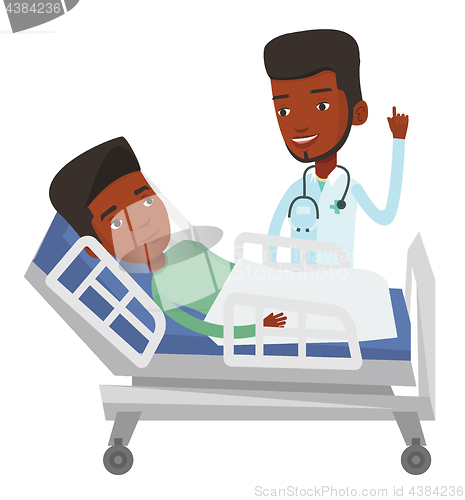 Image of Doctor visiting patient vector illustration.