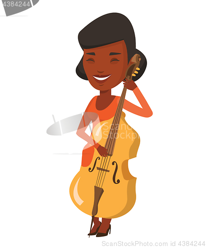 Image of Woman playing cello vector illustration.