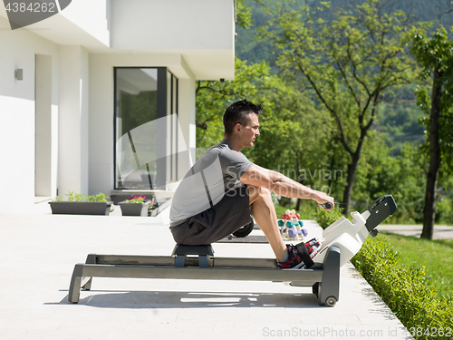 Image of man doing morning exercises