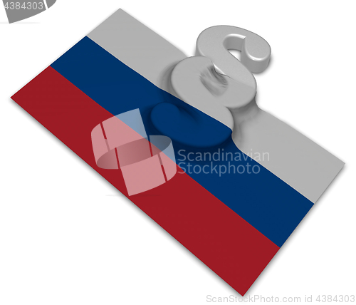 Image of paragraph symbol and flag of russia