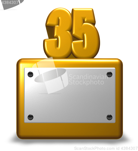 Image of golden number thirty five