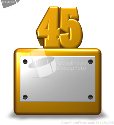 Image of golden number forty-five