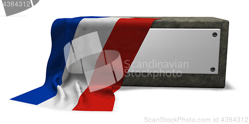 Image of stone socket and flag of schleswig-holstein