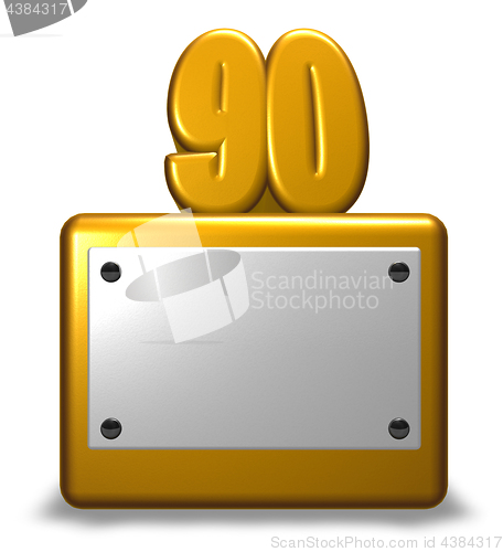 Image of golden number ninety