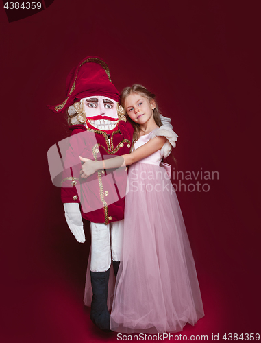 Image of The beauty ballerina who holding a nutcracker