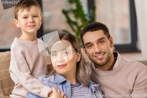 Image of happy family portrait at home
