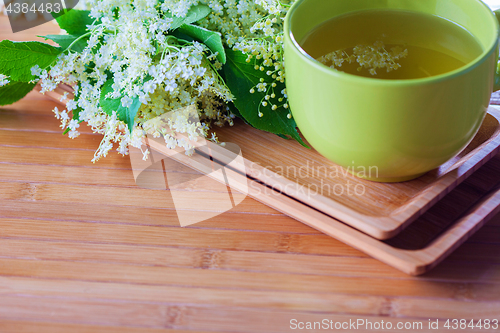 Image of cup of elderflower tea 