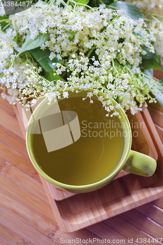 Image of cup of elderflower tea 