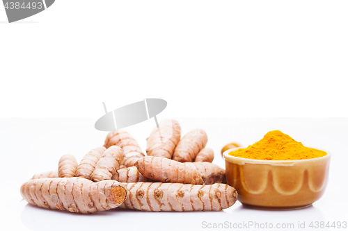 Image of turmeric on white background