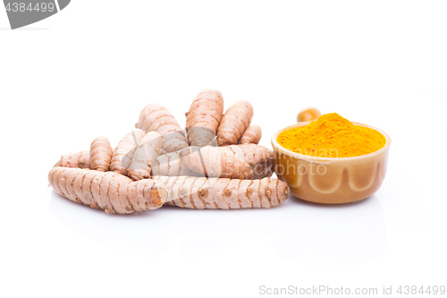 Image of turmeric on white background