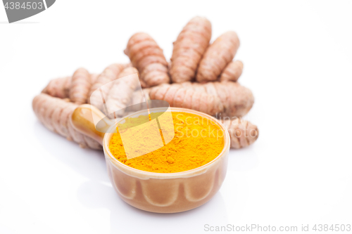 Image of turmeric on white background