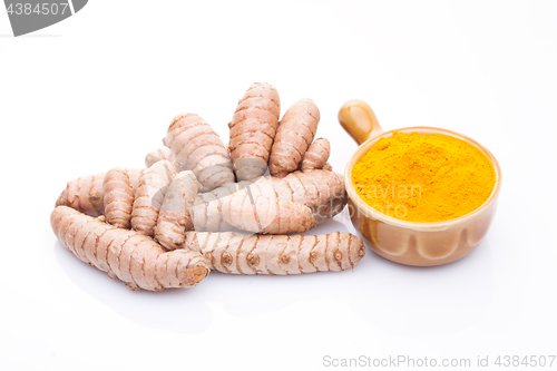 Image of turmeric on white background