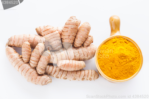 Image of turmeric on white background