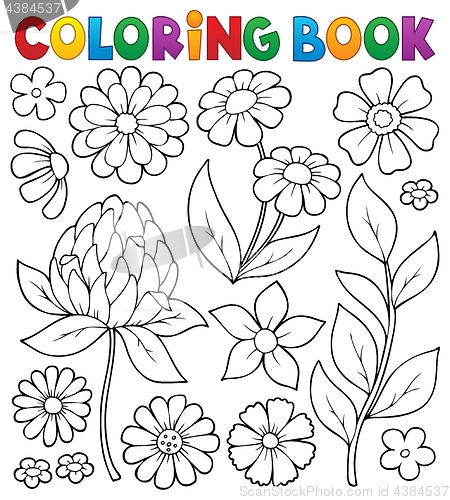 Image of Coloring book flower topic 8