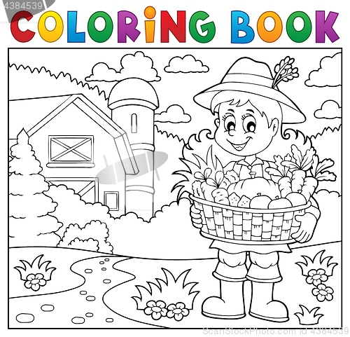 Image of Coloring book woman farmer theme 2