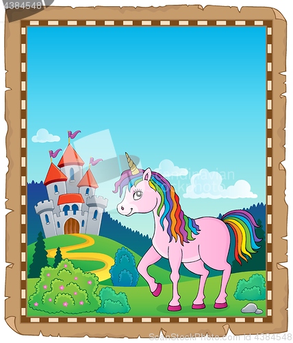 Image of Happy unicorn topic parchment 1