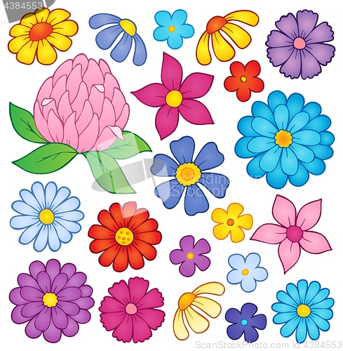 Image of Stylized flower heads theme set 2