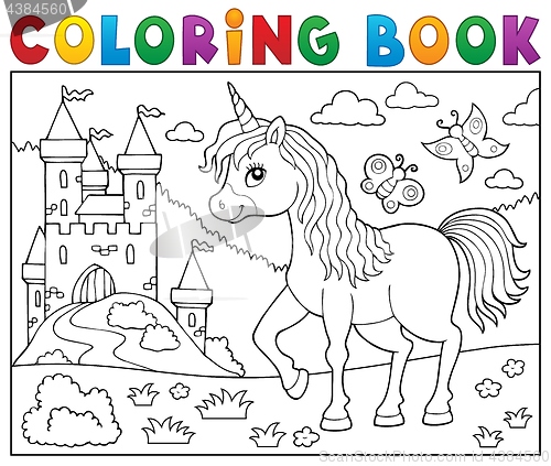 Image of Coloring book happy unicorn topic 2