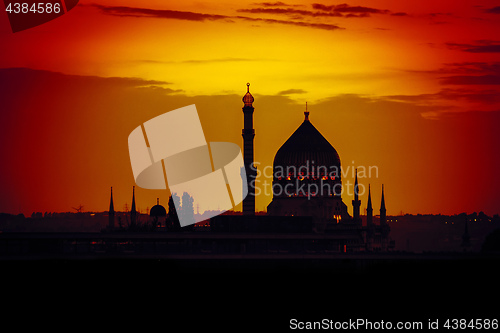 Image of city of Dresden Germany at sunset