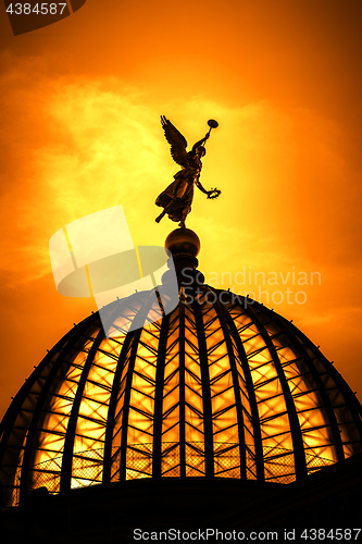 Image of an angel at Dresden Germany at sunset