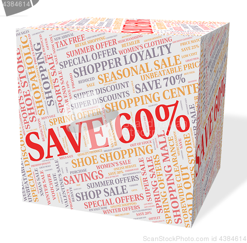 Image of Sixty Percent Off Indicates Text Save And Sales