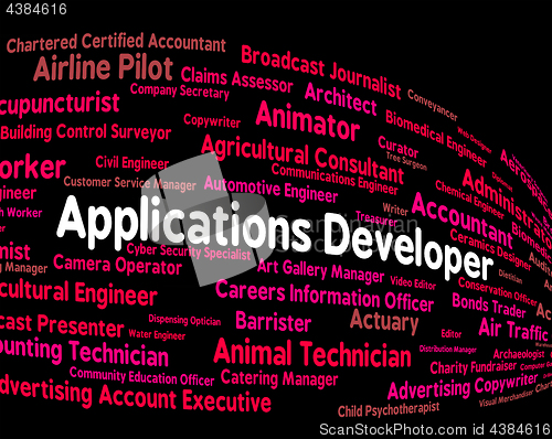 Image of Applications Developer Shows Program Career And Softwares
