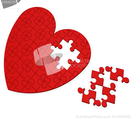 Image of Unfinished Heart Puzzle Shows Valentine\'s Day