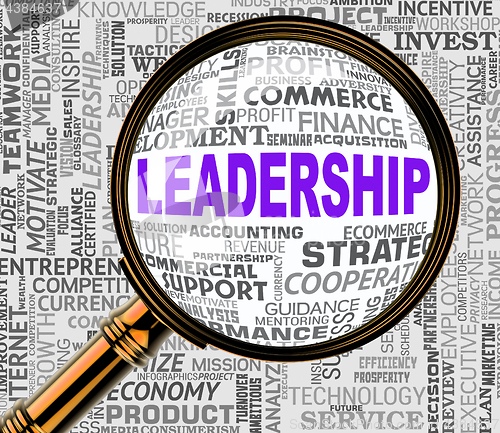 Image of Leadership Magnifier Means Authority Influence And Magnification