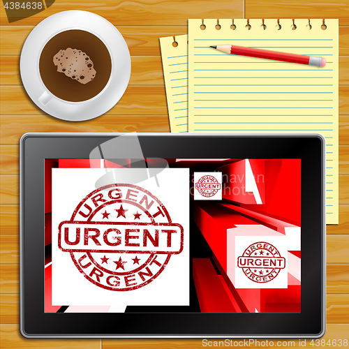 Image of Urgent On Cubes Shows Urgent Priority Tablet