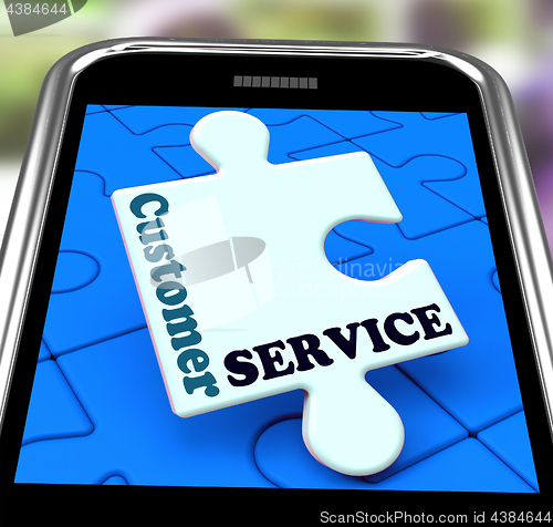 Image of Customer Service On Smartphone Showing Online Support