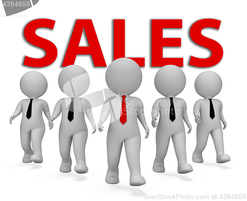 Image of Sales Businessmen Represents Retail Entrepreneur 3d Rendering
