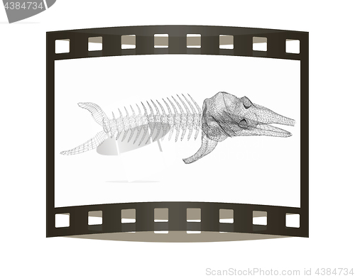 Image of Fish bone icon. 3d illustration. The film strip.