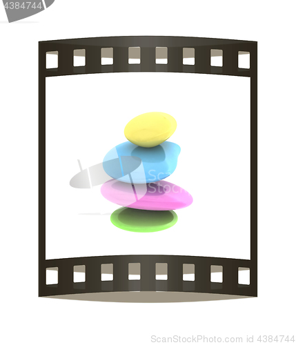 Image of Spa stones. 3D illustration. The film strip.