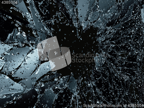 Image of Shattered or demolished glass over black