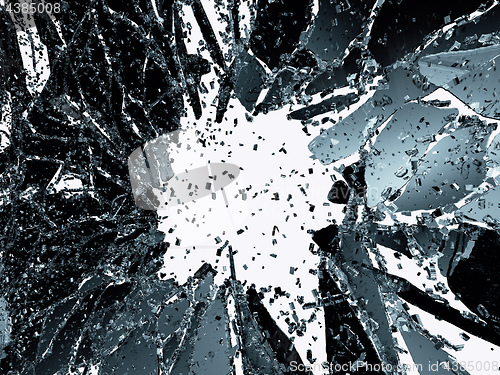 Image of Shattered or demolished glass over white