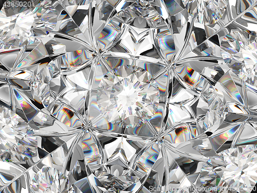 Image of diamond structure extreme closeup with kaleidoscope effect