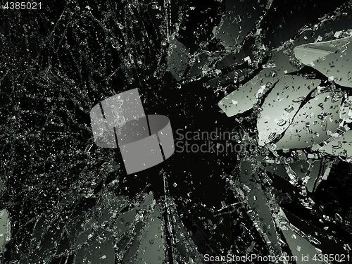 Image of Shattered or demolished glass over black