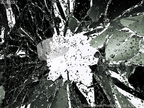 Image of Shattered or demolished glass over white