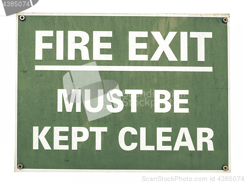 Image of Vintage looking Fire exit sign